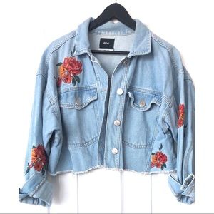 Cropped Denim Trucker Jacket